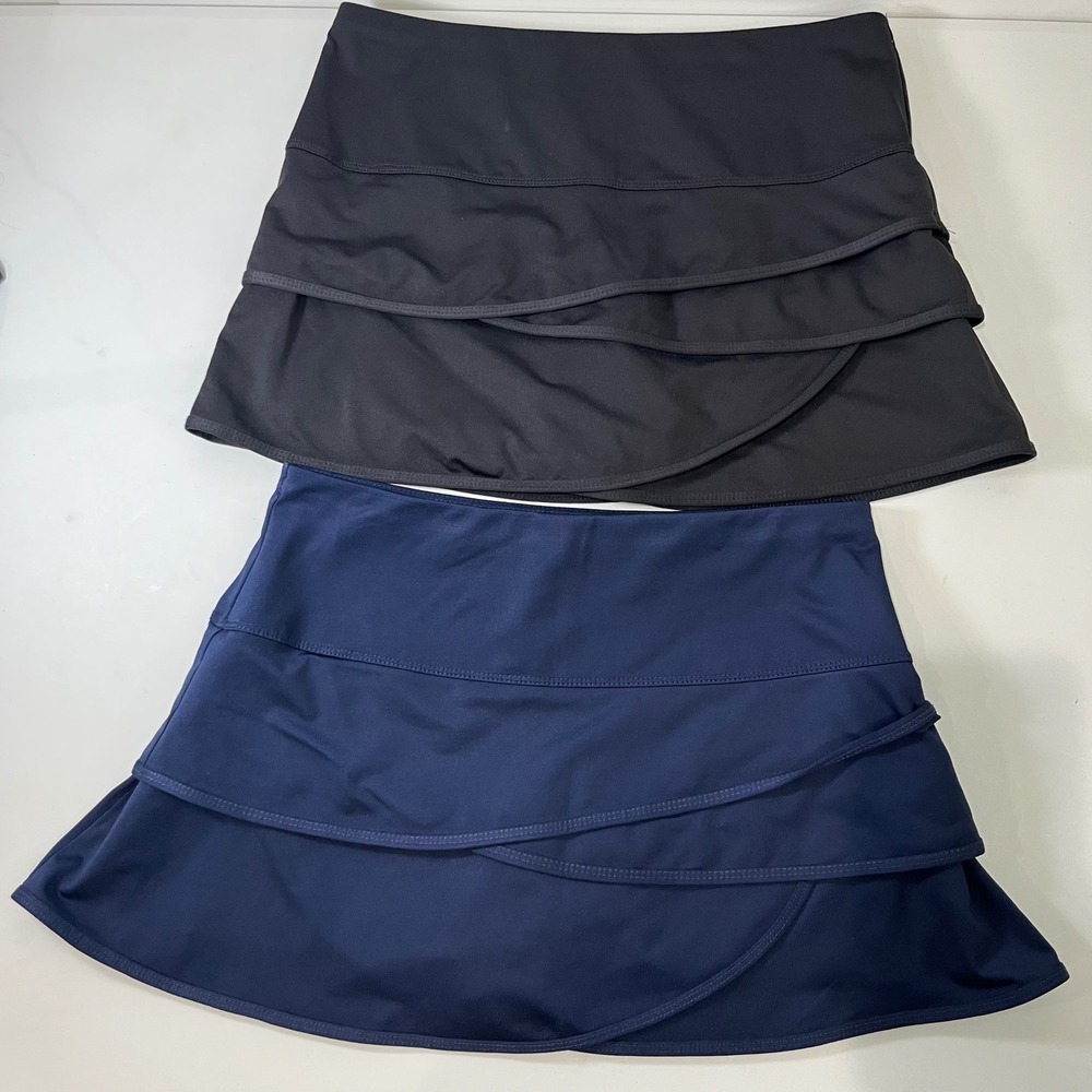 Lot 2 Lucky in Love Skort Bundle Womens Small Black Navy Tiered Athleisure Golf